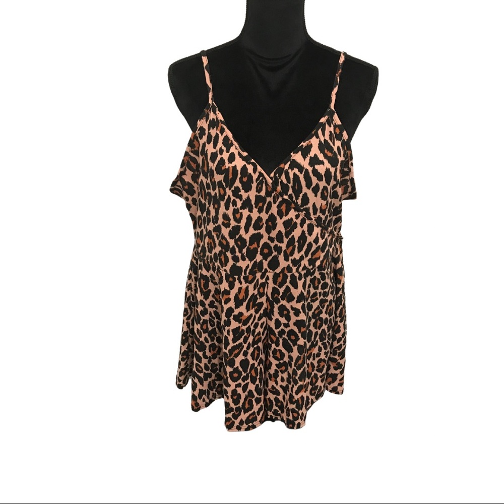 Plus Leopard Playsuit